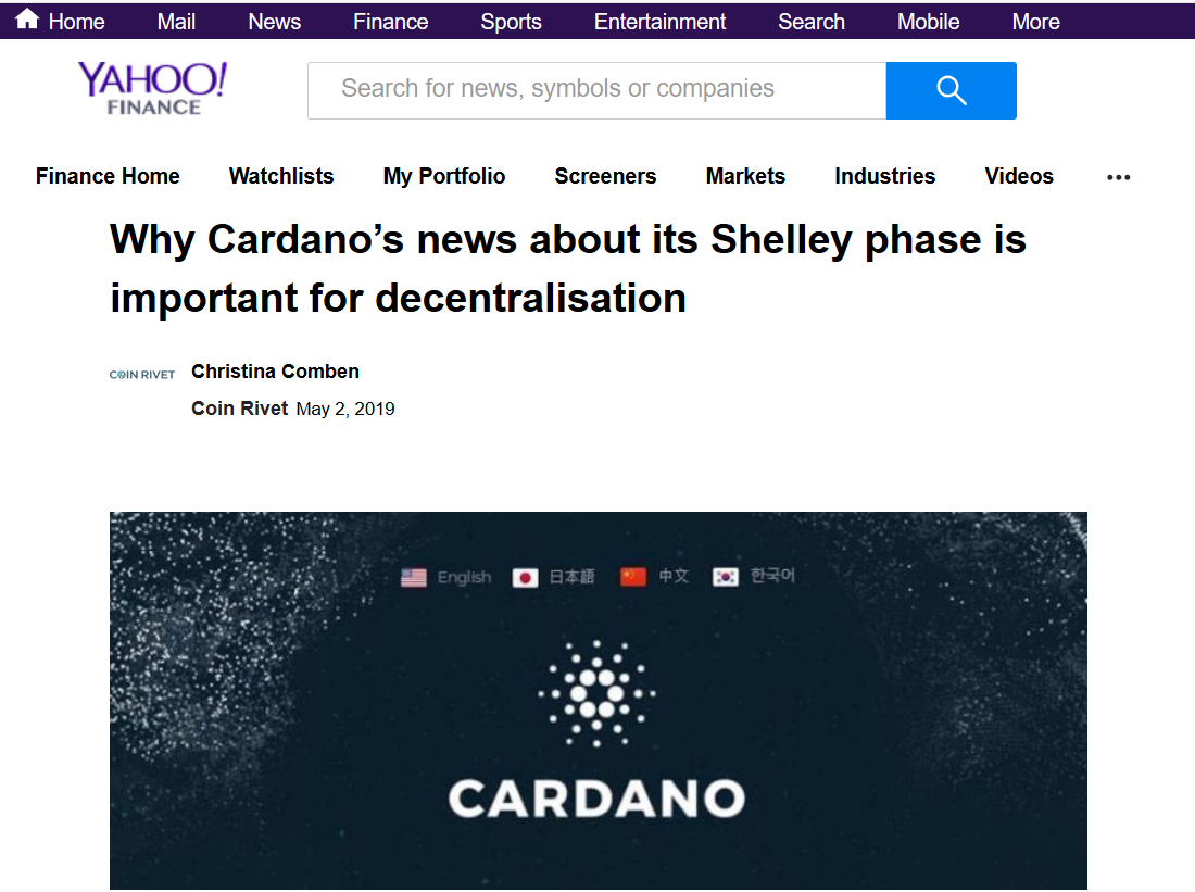 Why Cardano’s news about its Shelley phase is important for decentralisation